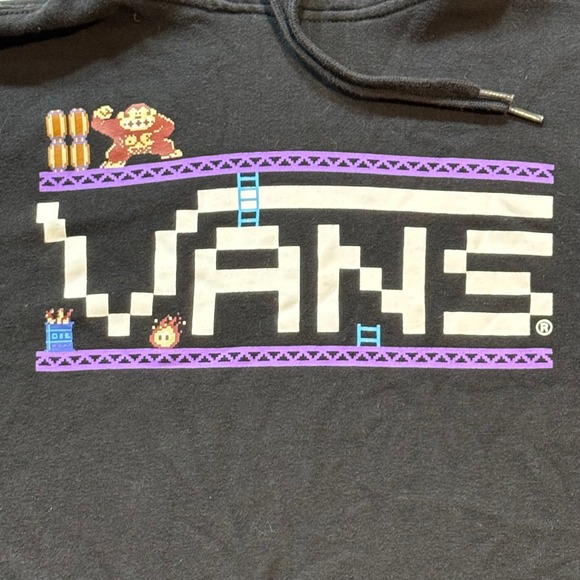 🕹️ Vans x Nintendo Donkey Kong 8-Bit Retro Gamer Collab 2016 Hoodie Men M - Picture 2 of 13